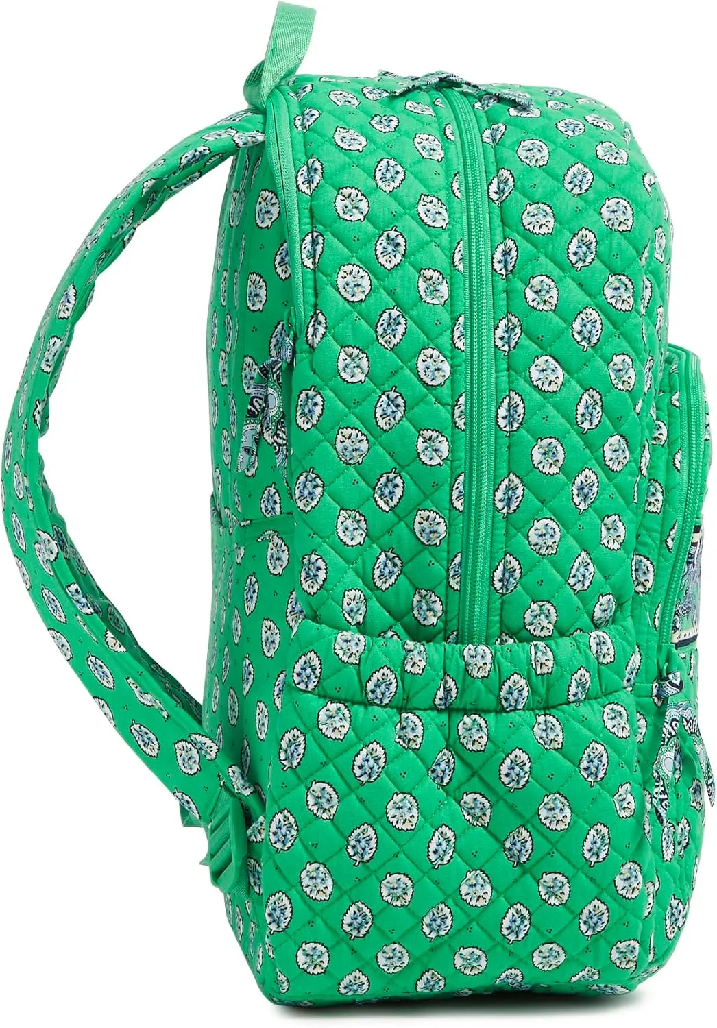 Vera Bradley Iconic Campus Backpack, Signature Cotton, Garden Green Leaf