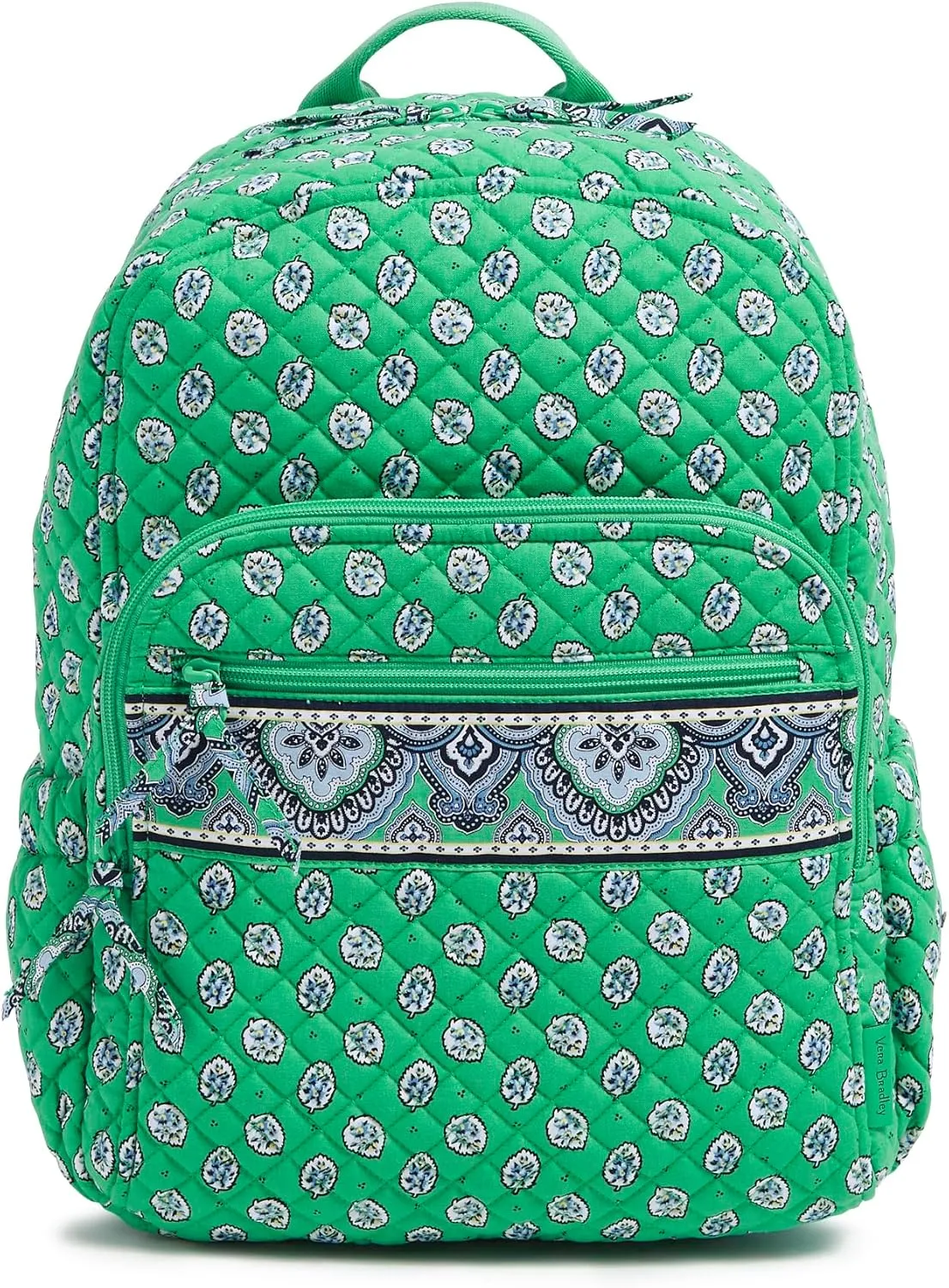 Vera Bradley Iconic Campus Backpack, Signature Cotton, Garden Green Leaf