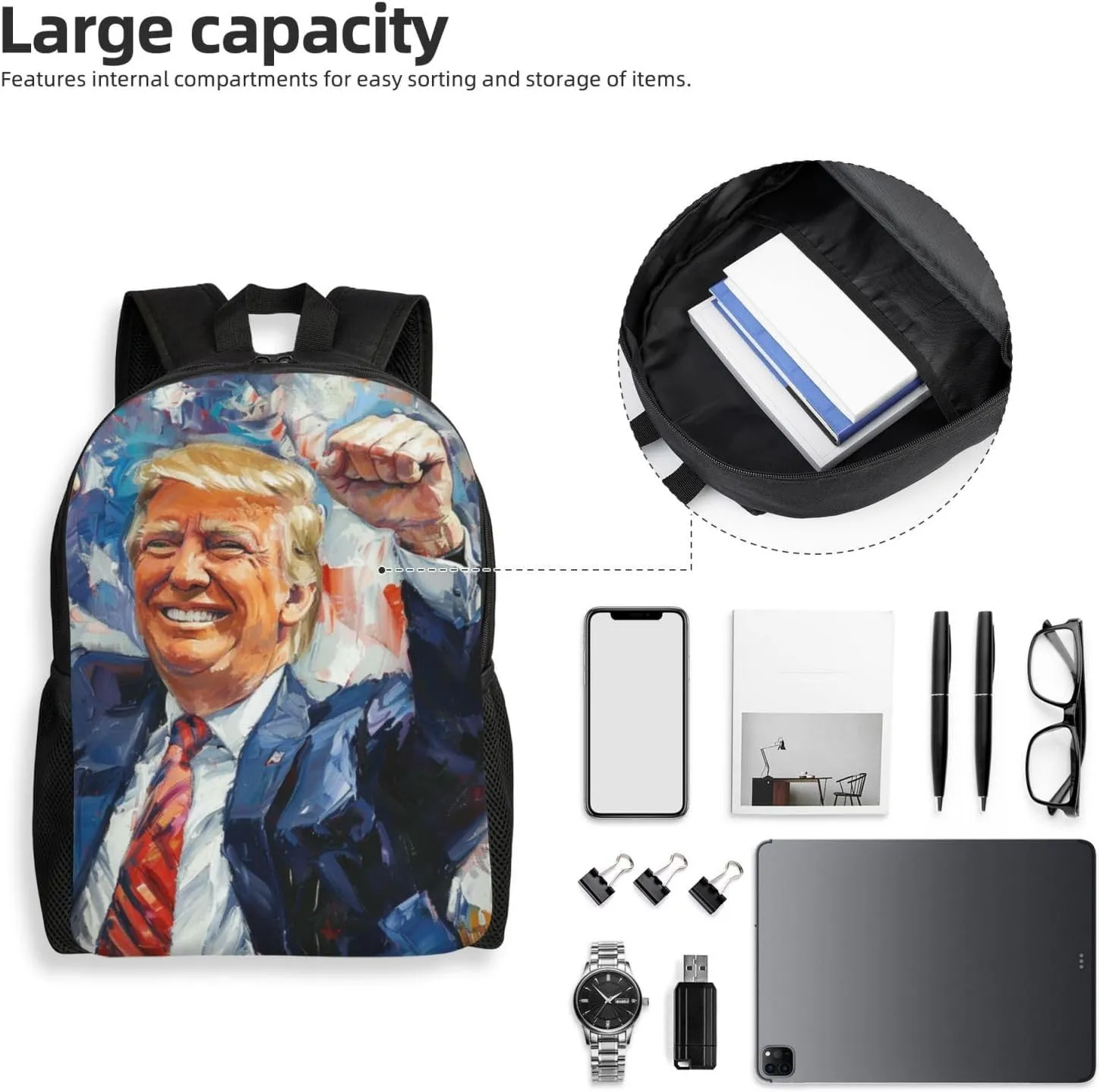 Victory Trump Backpack Waterproof Anti Theft Durable Light Laptop Bag Backpacks For Women Men Travel Gym Backpack