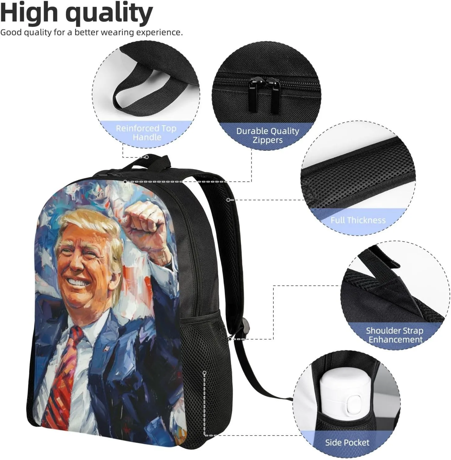 Victory Trump Backpack Waterproof Anti Theft Durable Light Laptop Bag Backpacks For Women Men Travel Gym Backpack