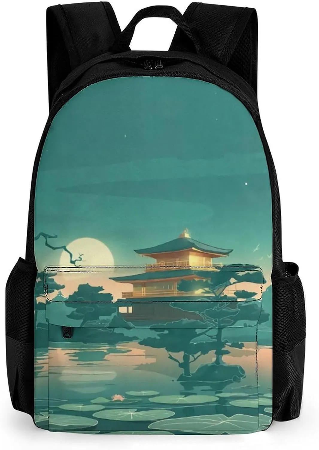 Vintage Anime Palace Moon Pond Cute Laptop Backpack Travel Work Bag Business Weekender Bag with Pockets