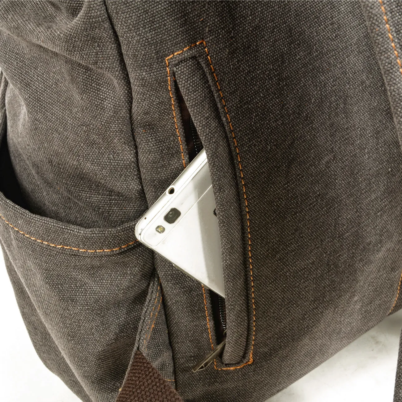 Vintage Canvas Backpack with Leather Accents - Durable & Stylish