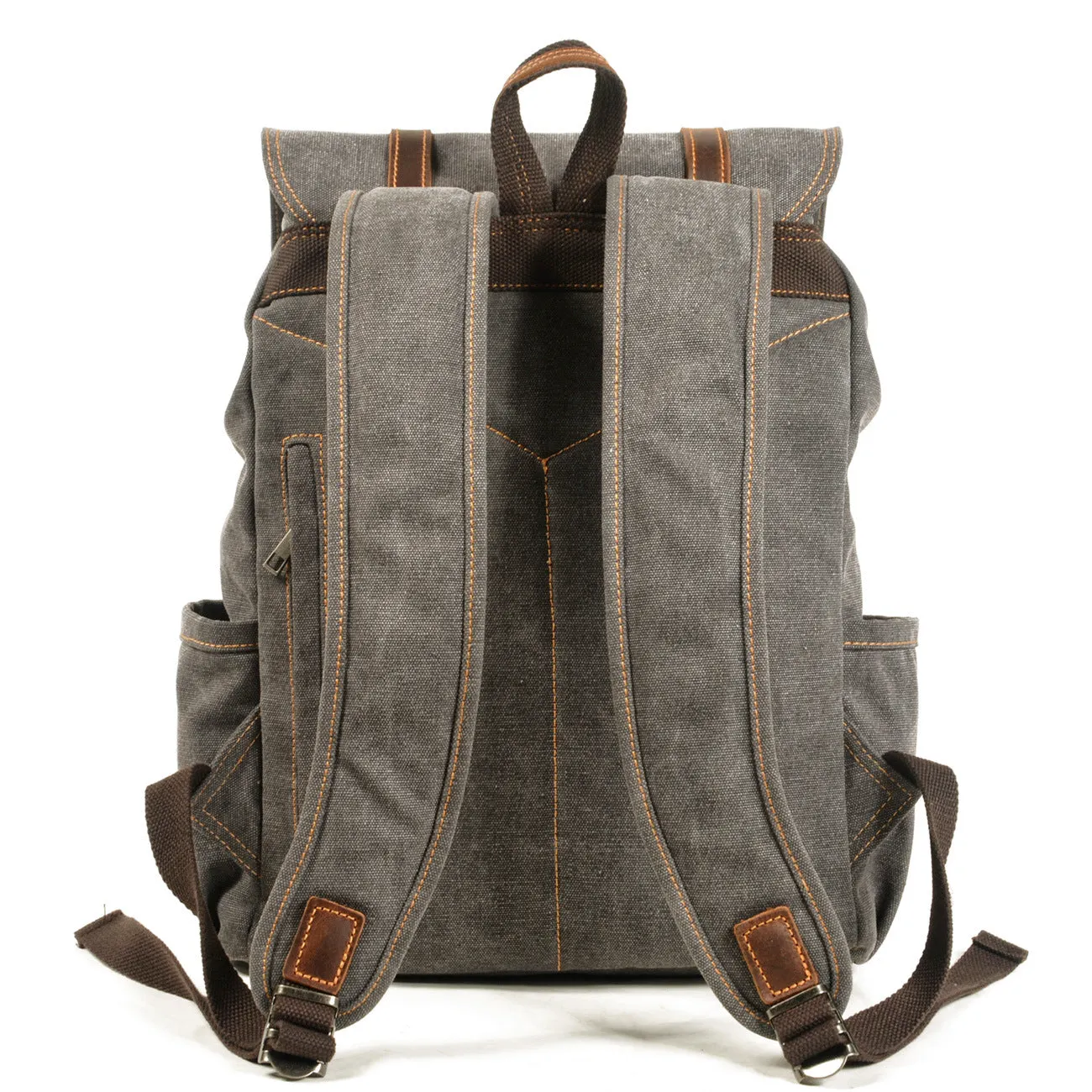 Vintage Canvas Backpack with Leather Accents - Durable & Stylish