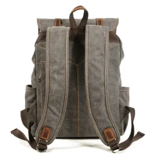 Vintage Canvas Backpack with Leather Accents - Durable & Stylish