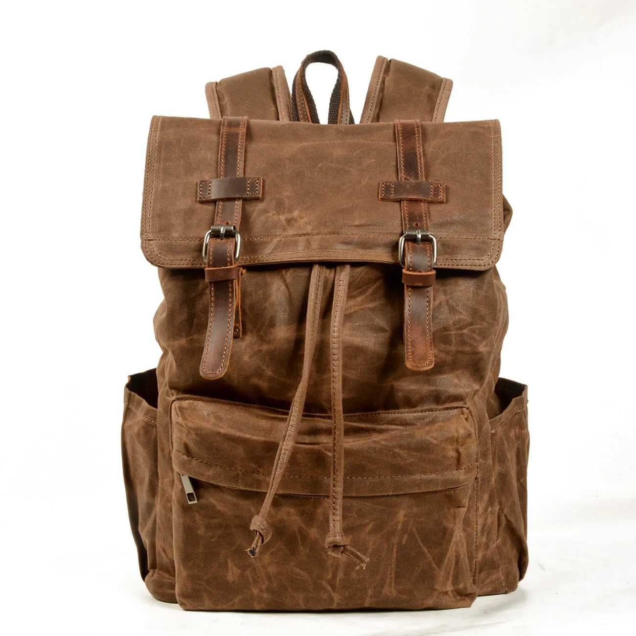 Vintage Canvas Backpack with Leather Accents - Durable & Stylish