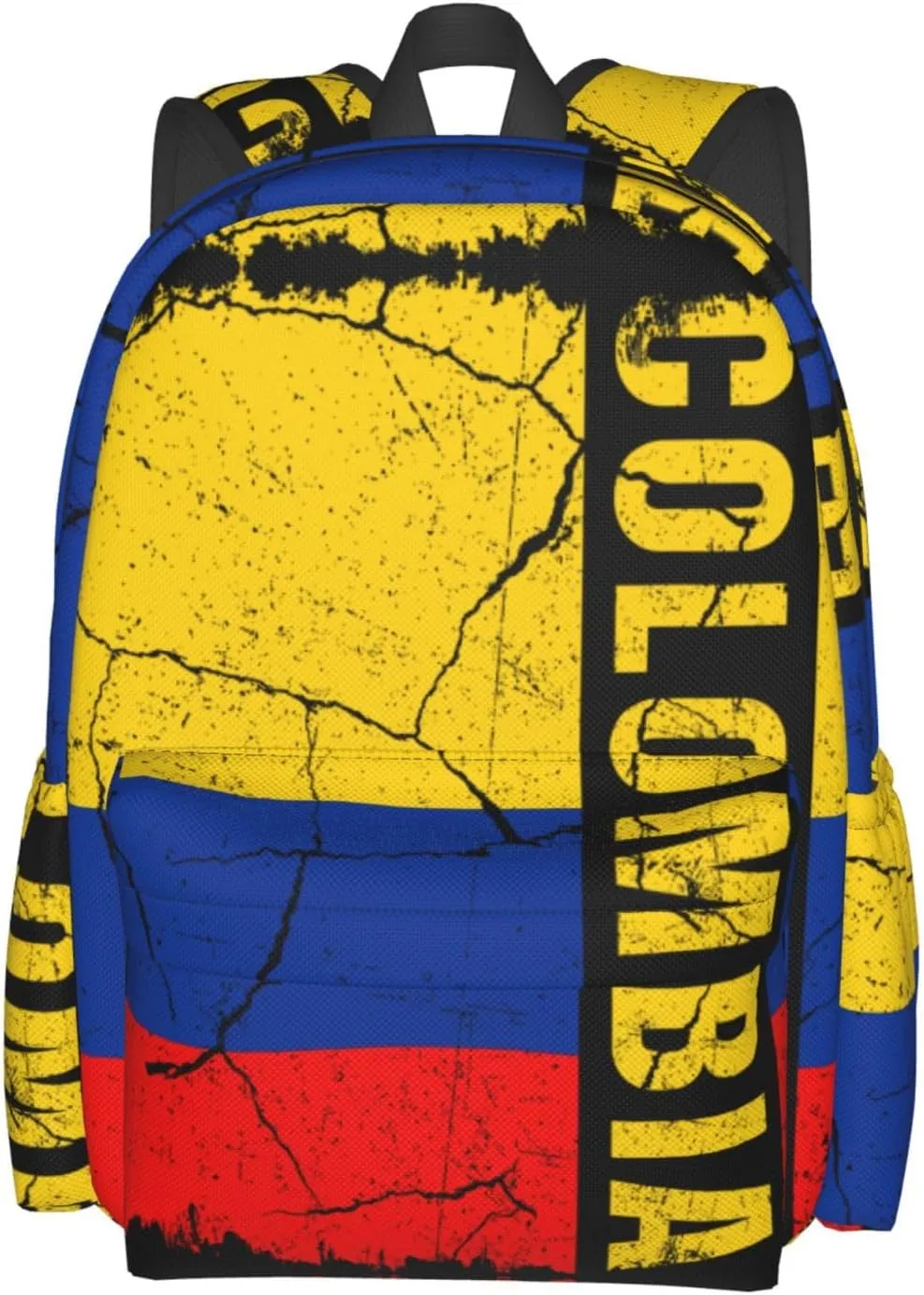 Vintage Colombian Flag Colombia Roots Large Travel Backpack Casual Backpacks Laptop Daypack Working Rucksack Lightweight Back Pack Sports Bag with Adjustable Shoulder Strap