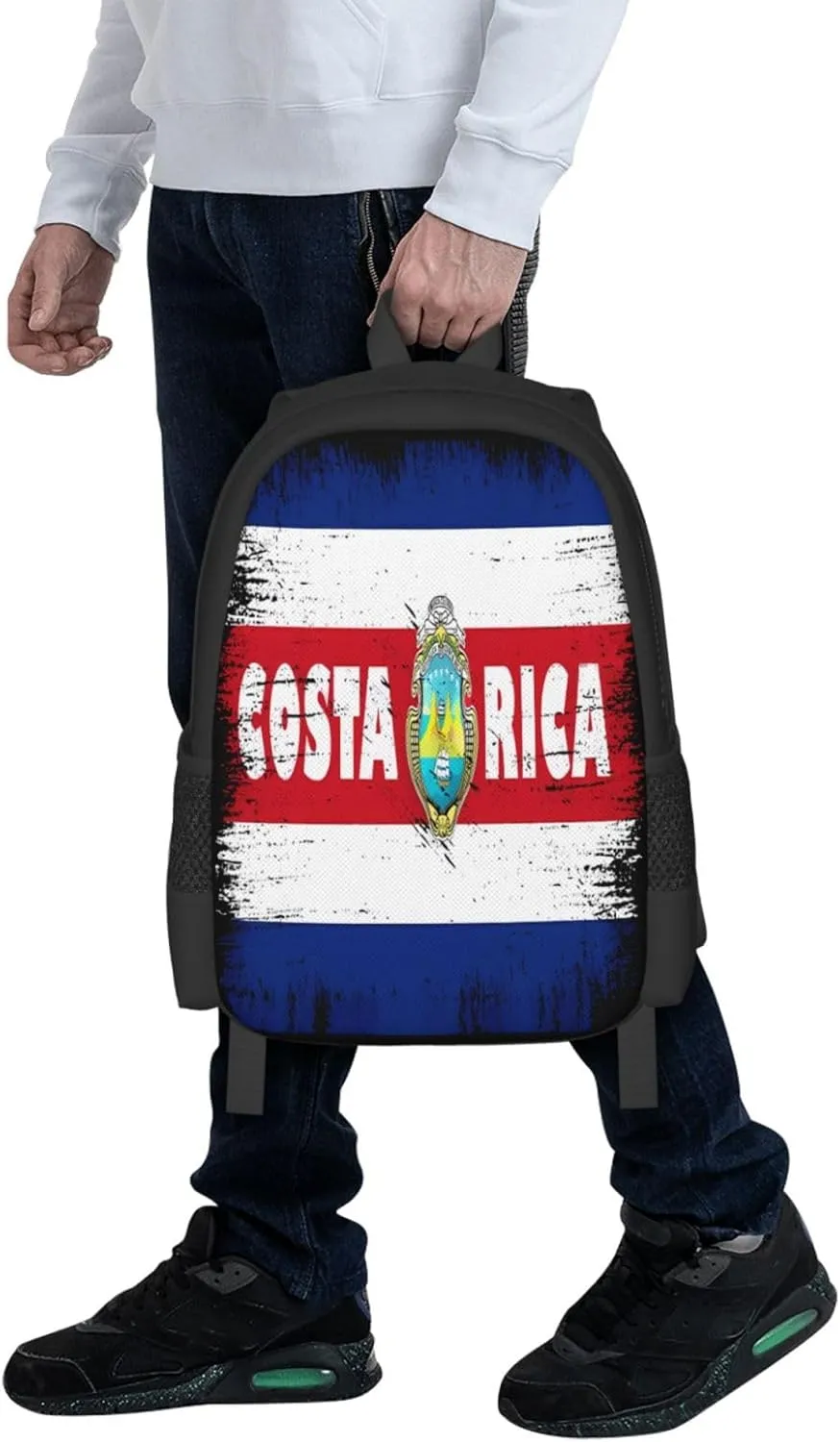 Vintage Costa Rica Flag Casual Backpack Large Capacity Backpacks 15 Inch Laptop Back Pack Travel Rucksack Daypack Commuter Bags with Adjustable Strap for Camping