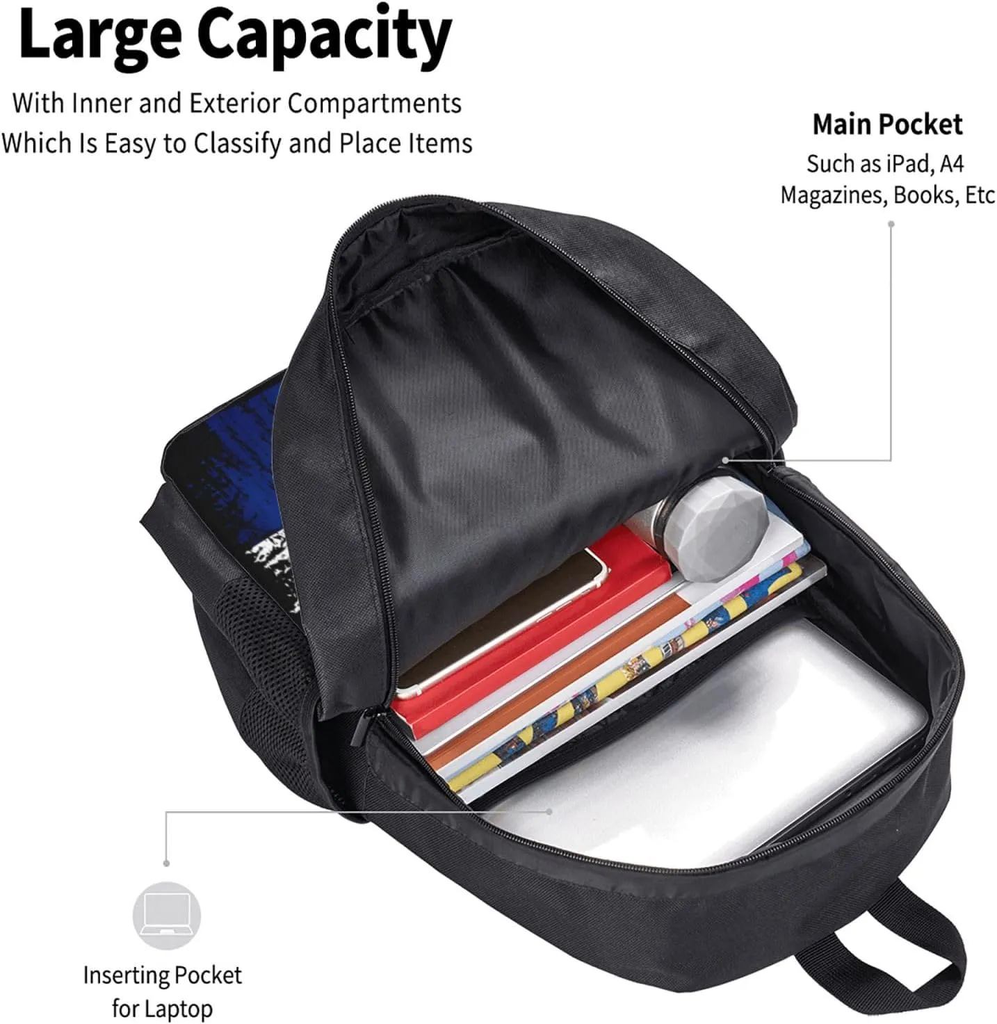 Vintage Costa Rica Flag Casual Backpack Large Capacity Backpacks 15 Inch Laptop Back Pack Travel Rucksack Daypack Commuter Bags with Adjustable Strap for Camping