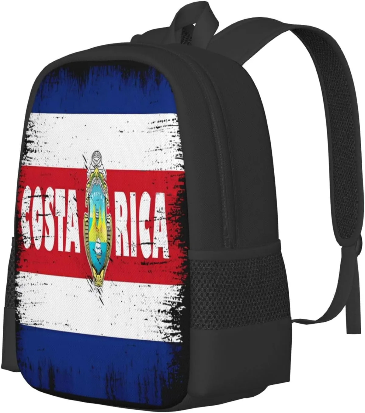 Vintage Costa Rica Flag Casual Backpack Large Capacity Backpacks 15 Inch Laptop Back Pack Travel Rucksack Daypack Commuter Bags with Adjustable Strap for Camping