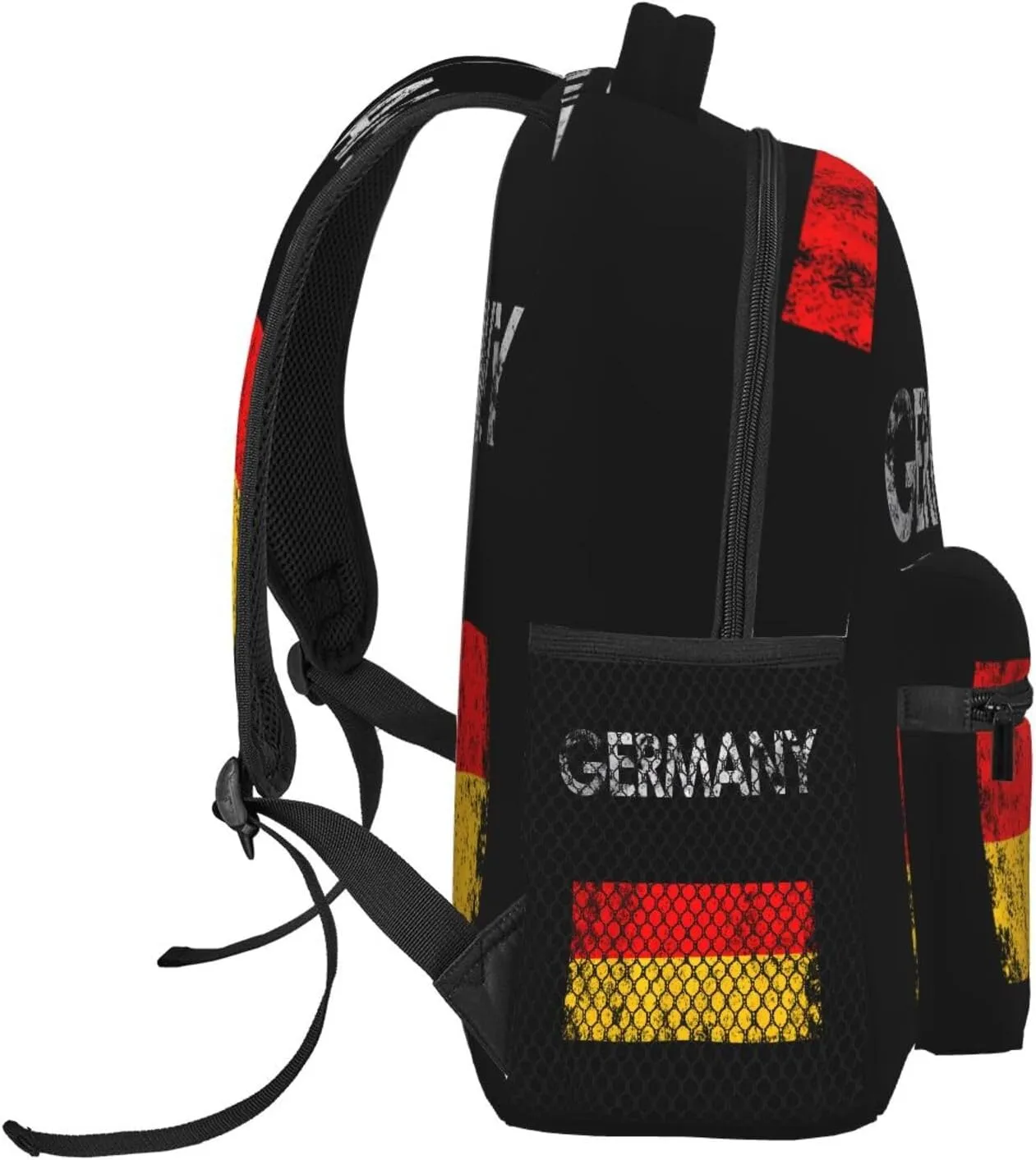 Vintage Germany German Flag Pride Casual Backpack Travel Pack Bag Laptop Backpacks With Side Pockets Front Zipper Pockets Bookpack Daypack Picnic Rucksack Computer Bag