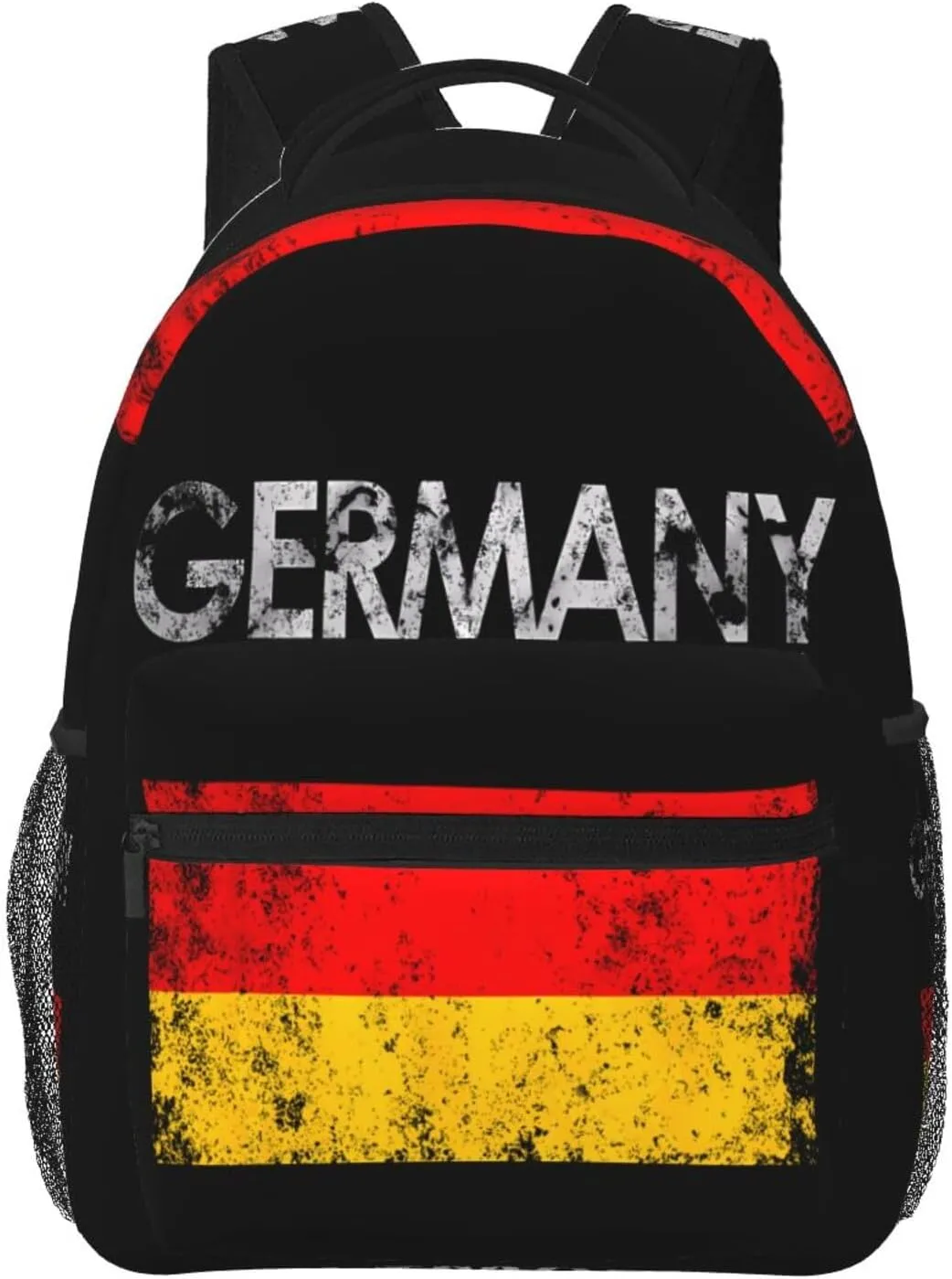 Vintage Germany German Flag Pride Casual Backpack Travel Pack Bag Laptop Backpacks With Side Pockets Front Zipper Pockets Bookpack Daypack Picnic Rucksack Computer Bag