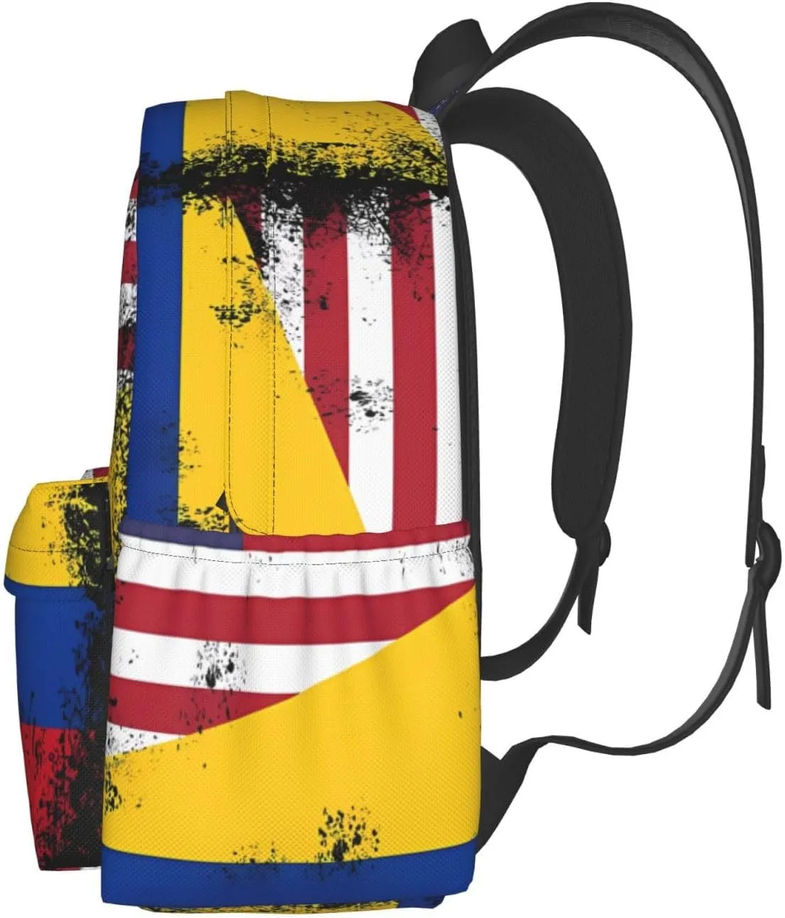 Vintage Half Colombian Colombia Half American Flag Large Travel Backpack Casual Backpacks Laptop Daypack Working Rucksack Lightweight Back Pack Sports Bag with Adjustable Shoulder Strap