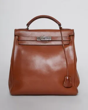 VINTAGE HERMÈS KELLY ADO BACKPACK in saddle brown leather