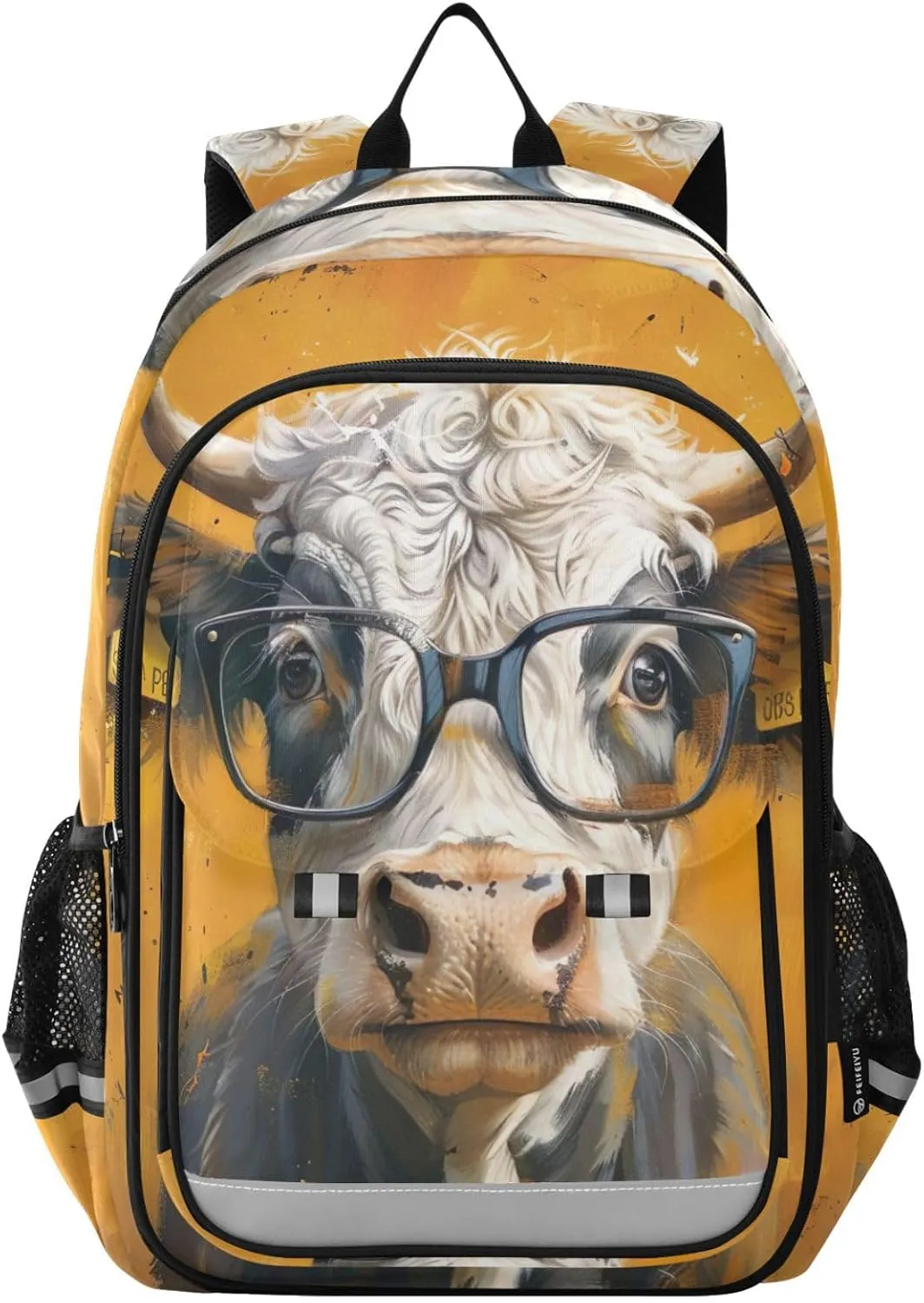 Vintage Highland Cow Orange Children's School Bag, Kids Elementary School Backpack, Travel Packs for Kids