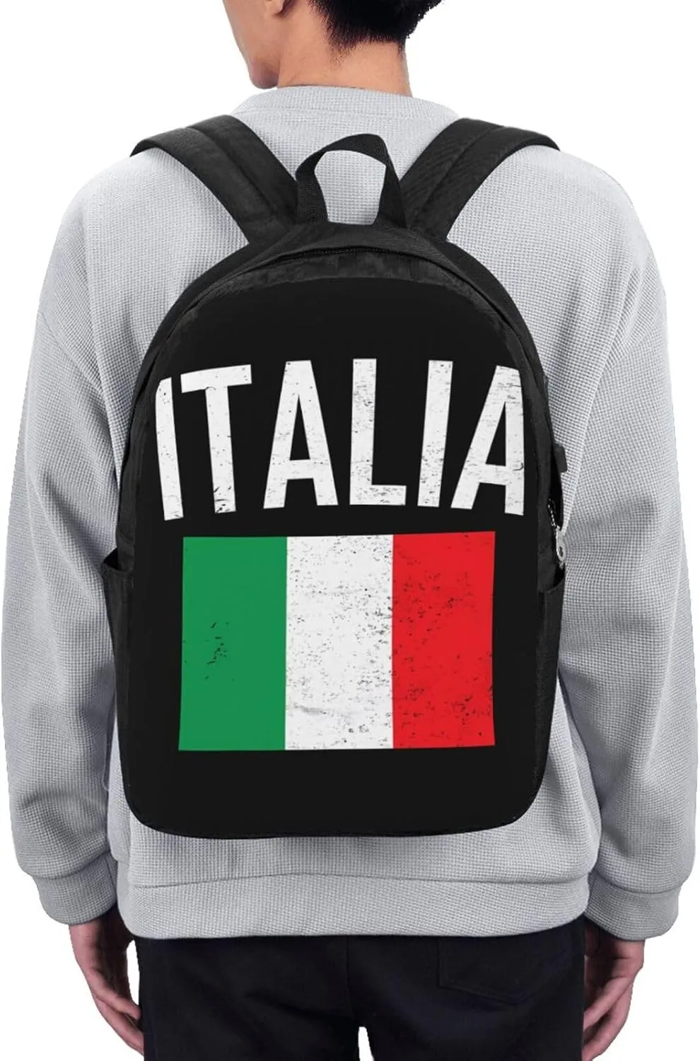 Vintage Italy Italia Italian Flags Laptop Backpacks Travel Backpack Casual Business Daypack Sport Rucksack Computer Bag Fits up to 17 Inch Notebook with USB Port