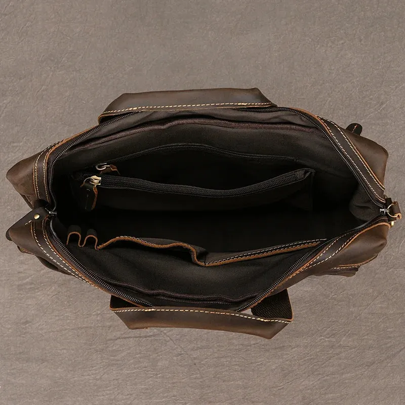 Vintage Leather Doctors Briefcase Laptop Messenger Shoulder Bag