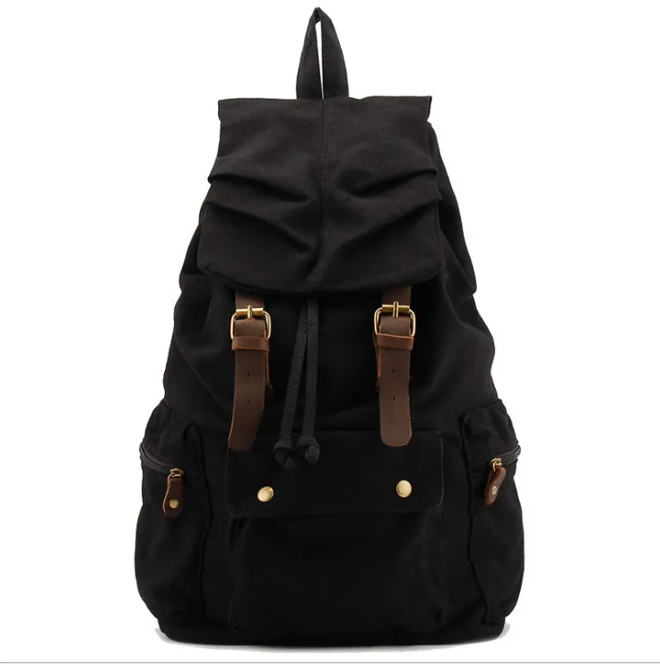 Vintage Leather military Canvas backpack