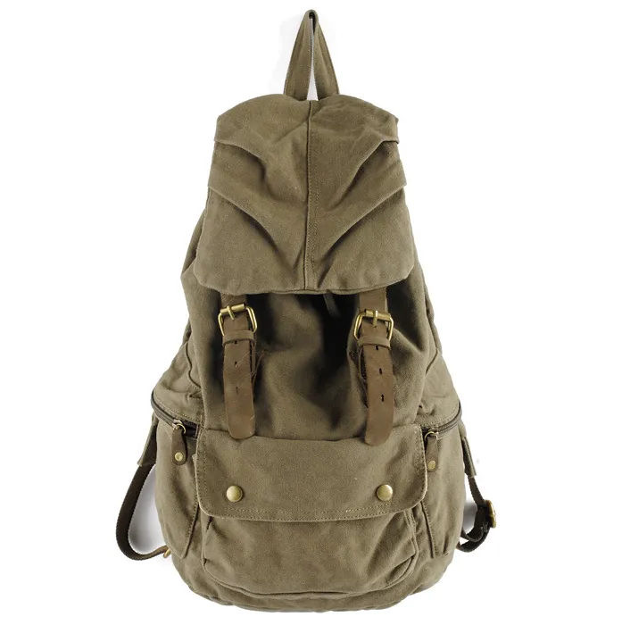 Vintage Leather military Canvas backpack