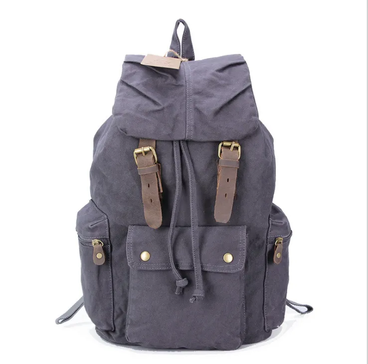 Vintage Leather military Canvas backpack