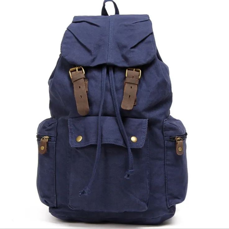Vintage Leather military Canvas backpack