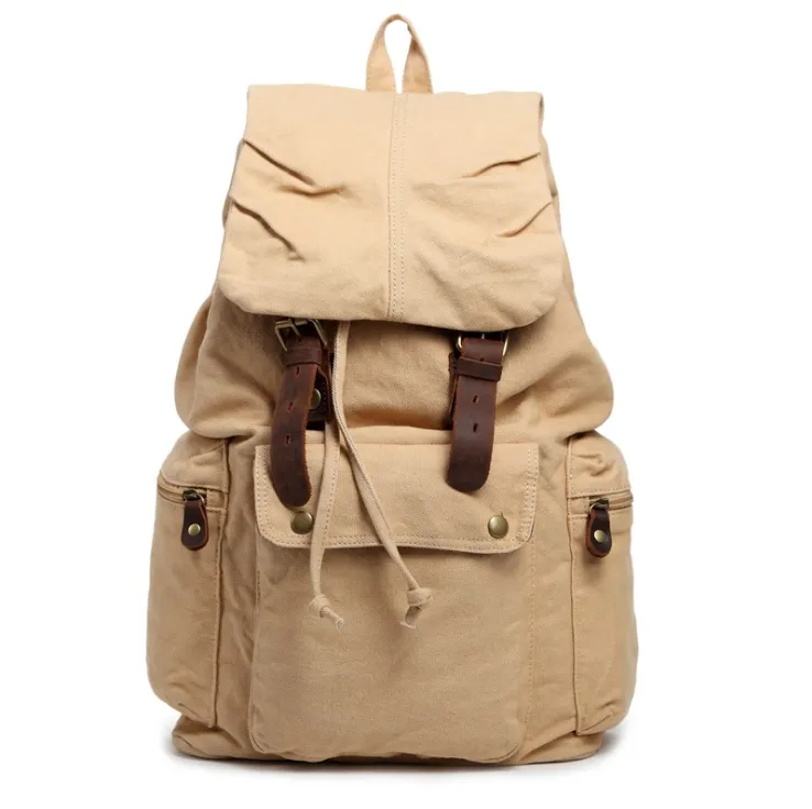 Vintage Leather military Canvas backpack