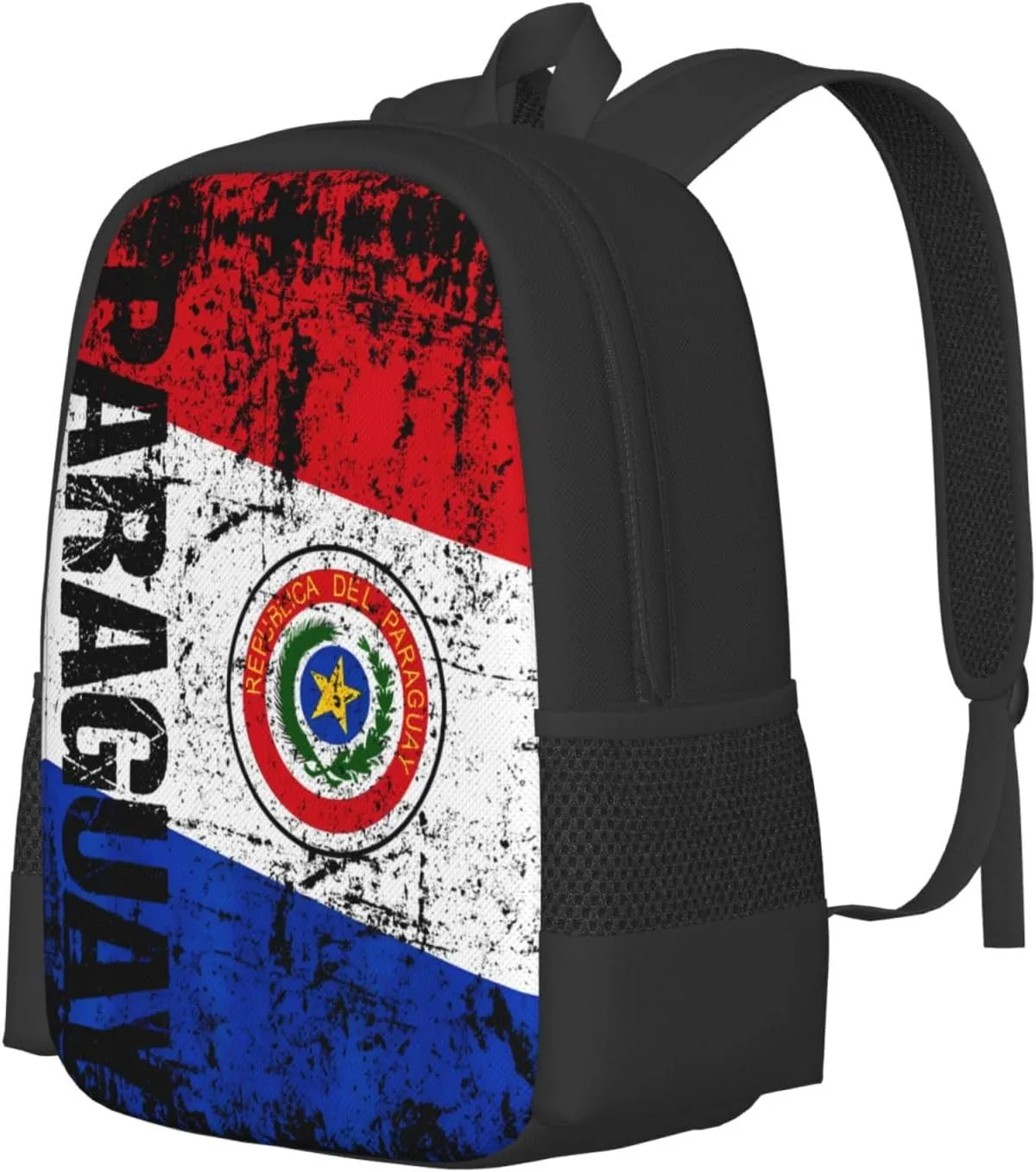 Vintage Paraguay Flag Casual Backpacks Large Capacity Backpack Laptop Rucksack Sport Daypack Commuter Bags with Adjustable Strap for Traveling Camping