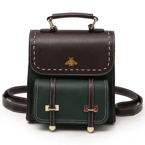 Vintage Pu Leather Women Backpack Simple