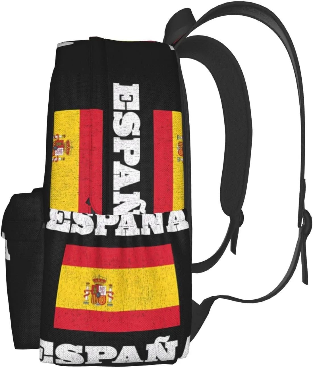 Vintage Spain Spanish Espana Flag Casual Backpack Large Capacity Travel Backpacks Laptop Daypack Commuter Rucksack Adjustable Strap Sports Bags for Hiking Biking