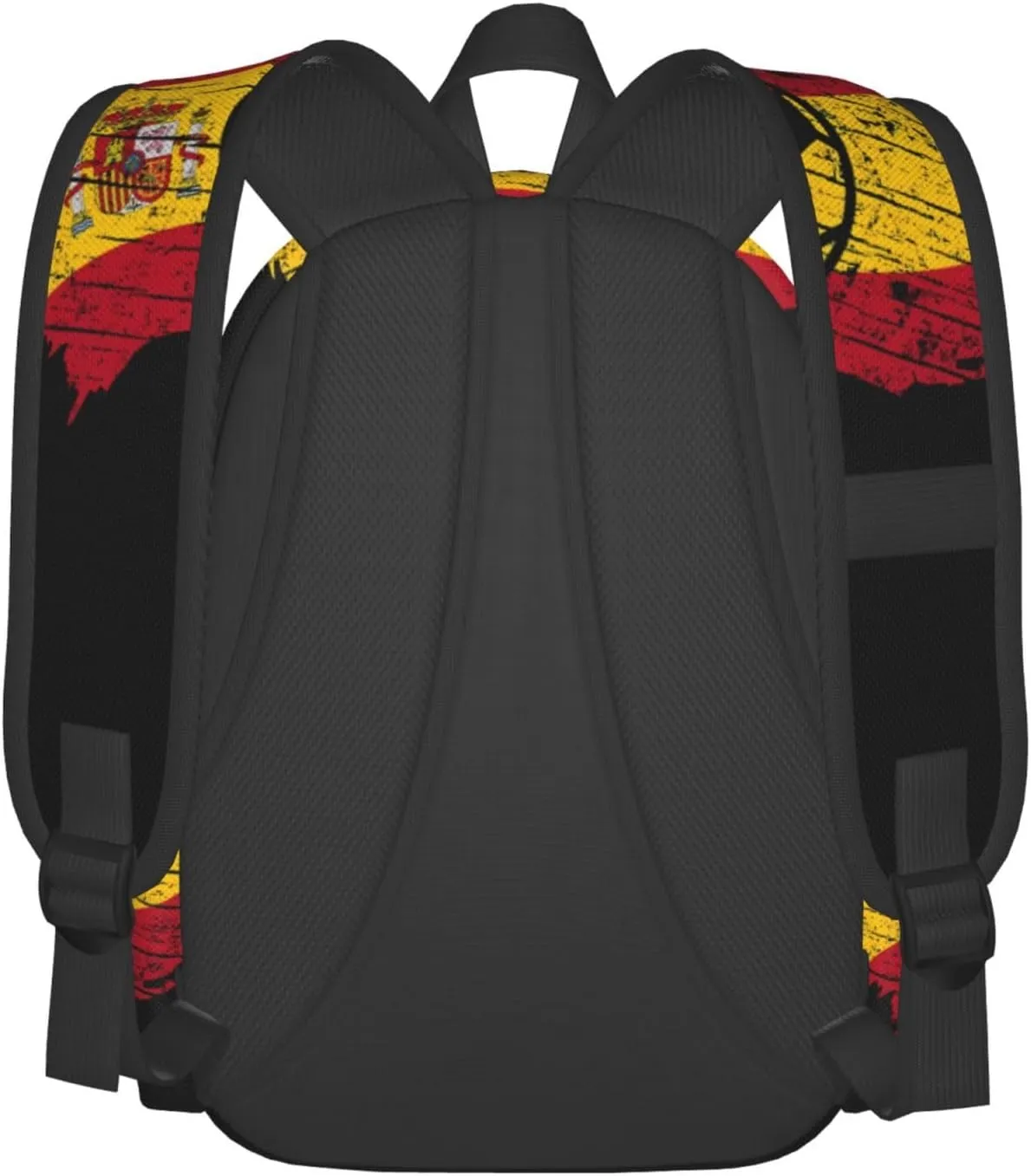 Vintage Spain Spanish Espana Soccer Football Flag Casual Backpack Large Capacity Travel Backpacks Laptop Daypack Commuter Rucksack Adjustable Strap Sports Bags for Hiking Biking