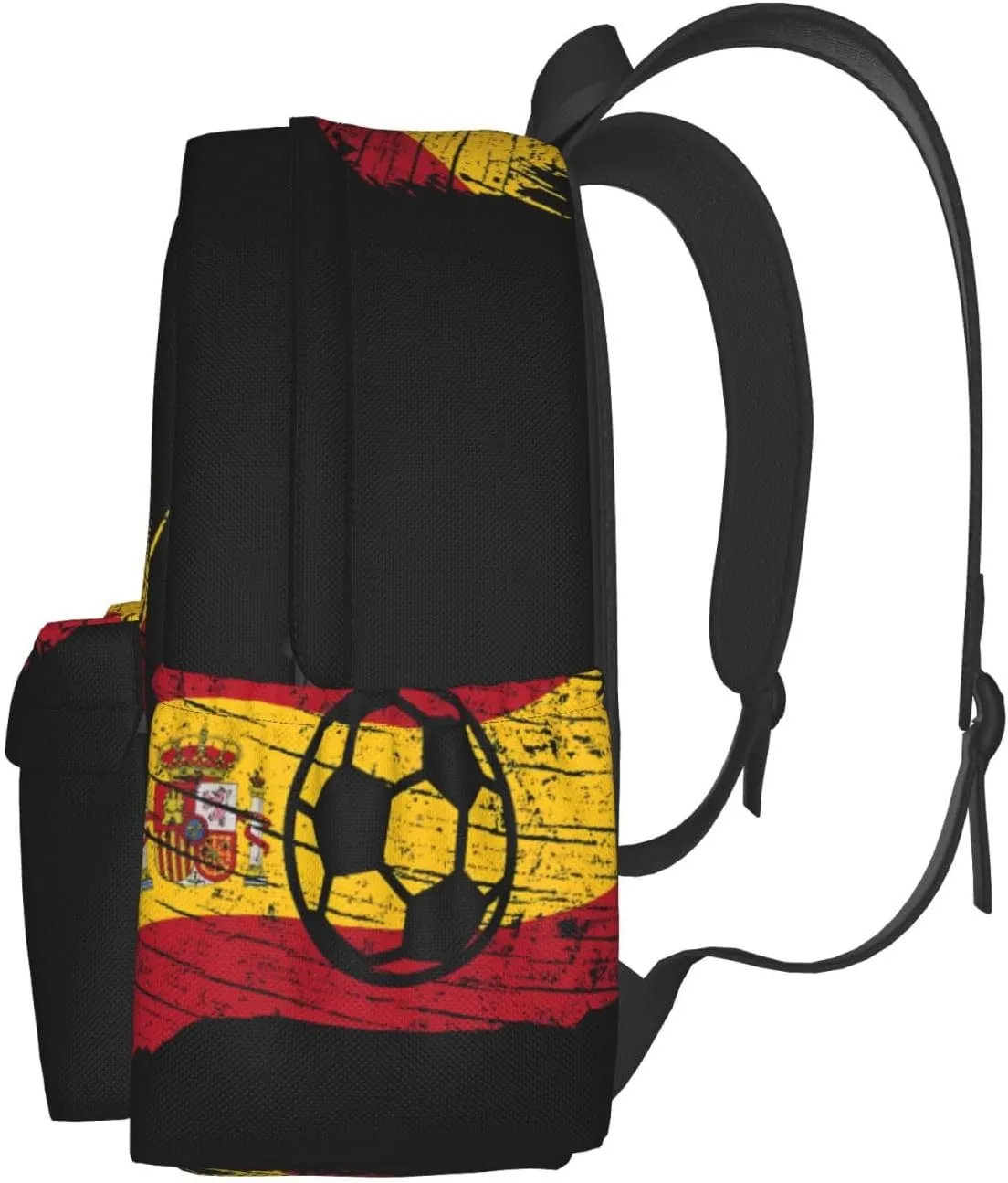 Vintage Spain Spanish Espana Soccer Football Flag Casual Backpack Large Capacity Travel Backpacks Laptop Daypack Commuter Rucksack Adjustable Strap Sports Bags for Hiking Biking