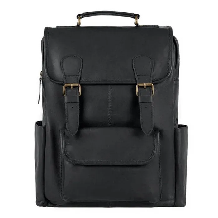 Vintage Square Leather Backpack
