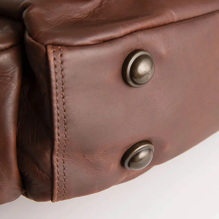 Vintage Square Leather Backpack