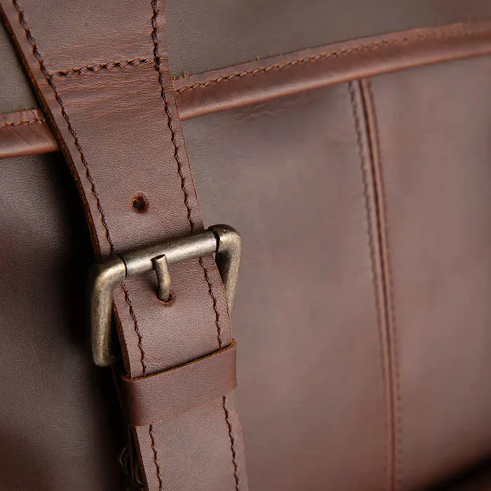 Vintage Square Leather Backpack