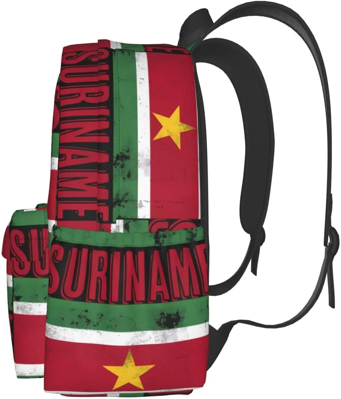 Vintage Suriname Surinamese Flag Casual Backpack Large Capacity Travel Backpacks Laptop Daypack Commuter Rucksack Adjustable Strap Sports Bags for Hiking Biking