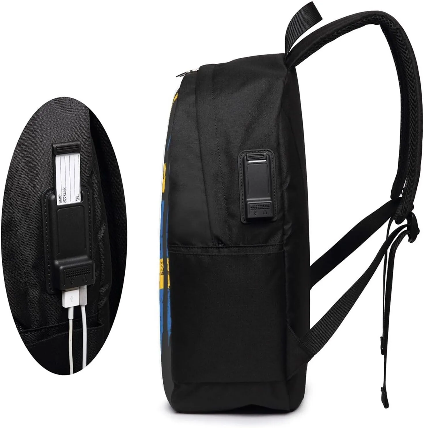 Vintage Swedish Sweden Flag Laptop Backpacks Travel Backpack Casual Business Daypack Sport Rucksack Computer Bag Fits up to 17 Inch Notebook with USB Port