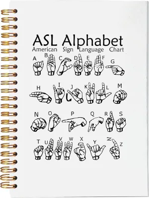 VNWEK ASL Alphabet American Sign Language Chat Educational Spiral Notebook Journal 5.5 x 8.3 inches,Diversity Lined Hardcover Spiral Notebook,Diversity and Inclusion Gifts,Back to School Gifts