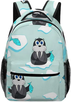 Walru Ice Floe Fish Backpack Casual Daypack with Chest Strap,Lightweight Computer Bags for Women Men Hiking Travel Work and Business 16 Inch