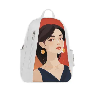 White Mixed Backpack Elegance in Anonymity
