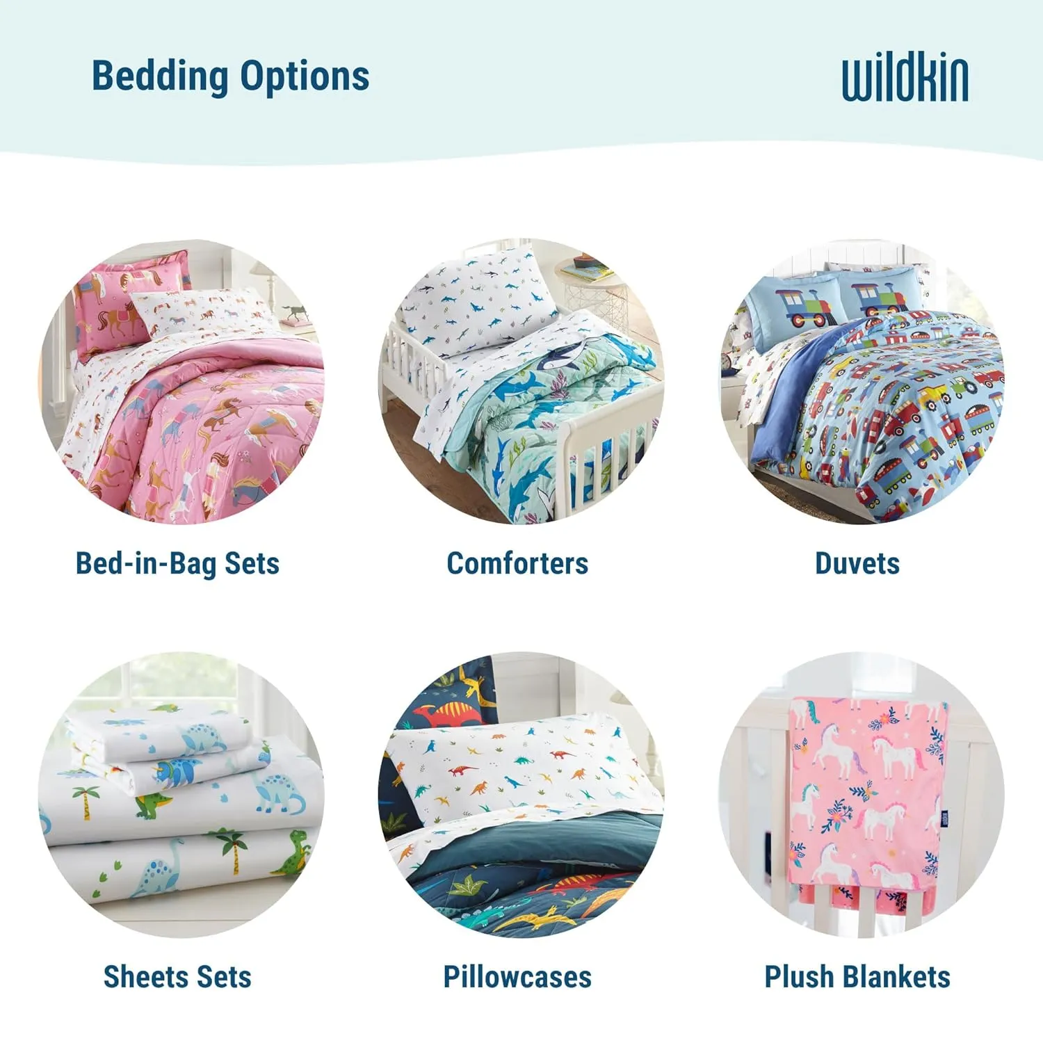 Wildkin 100% Cotton Toddler Sheet Set – Soft & Cozy Bed Sheets - Trains, Planes, and Trucks