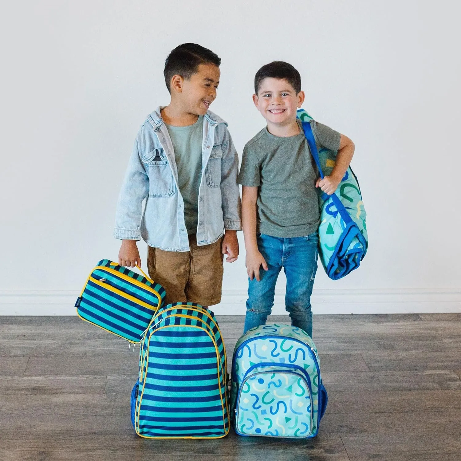 Wildkin 15-inch Kids Backpack – Durable, Padded, Adjustable for School & Travel - Blue Stripes