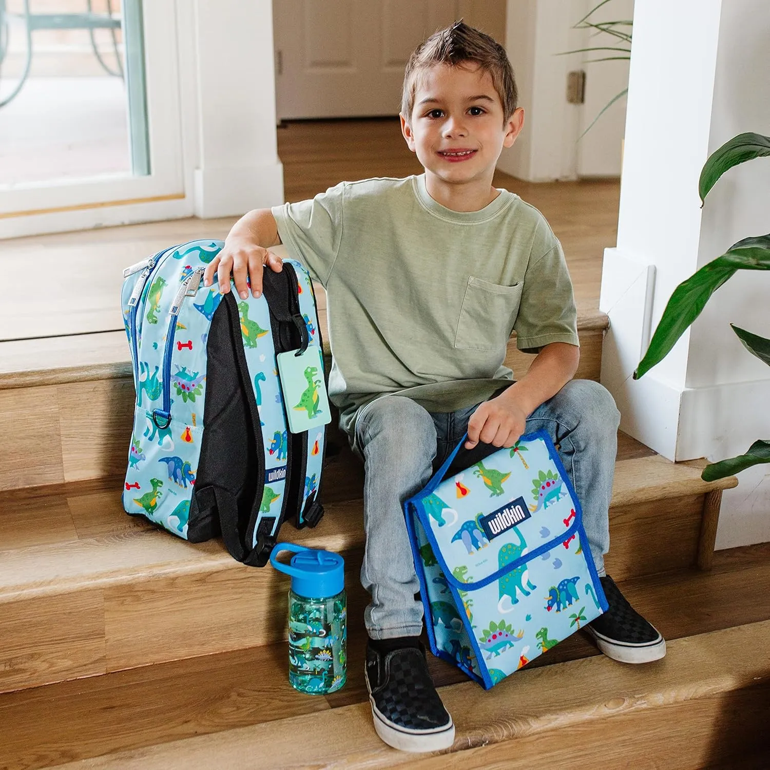 Wildkin 15-inch Kids Backpack – Durable, Padded, Adjustable for School & Travel - Dinosaur Land
