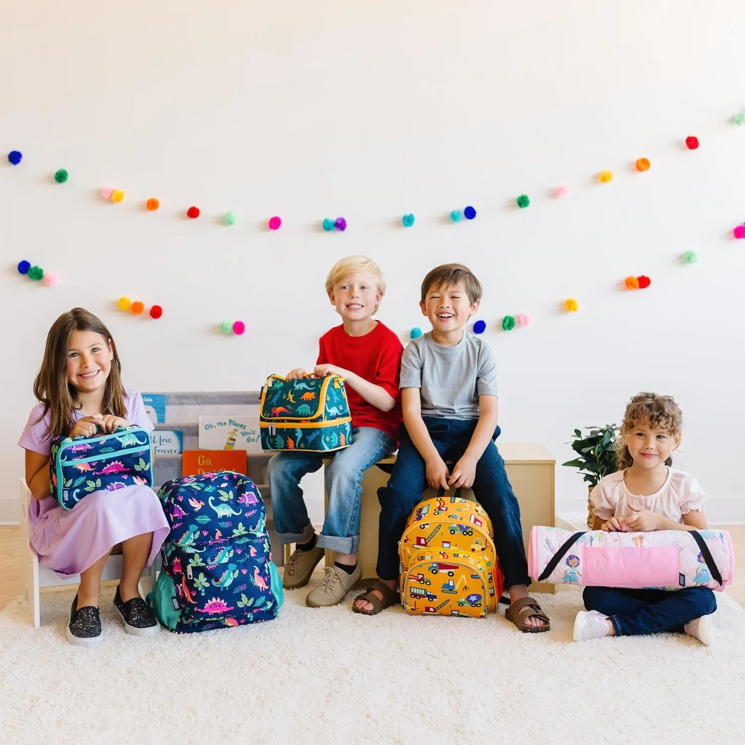 Wildkin Kids Insulated Lunch Box – Durable and Reusable for School & Travel - Rip-Stop Black/Green