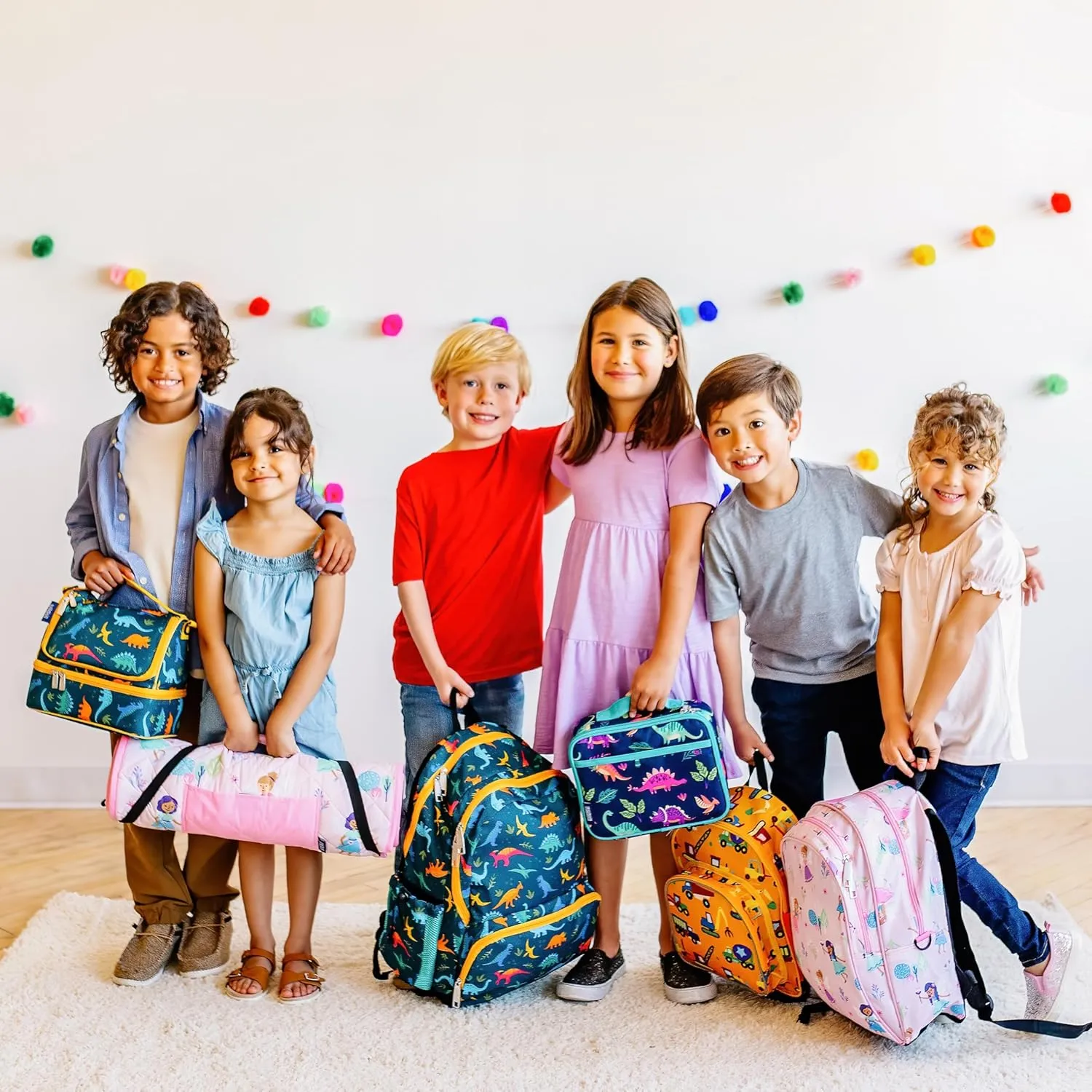 Wildkin Kids Insulated Lunch Box – Durable and Reusable for School & Travel - Trains, Planes, and Trucks