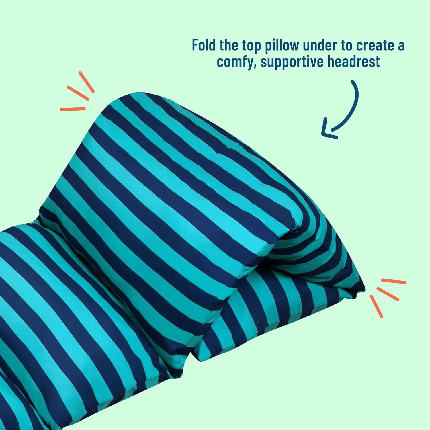 Wildkin Kids Microfiber Floor Lounger – Travel-Friendly, Sleepovers, Pillow Not Included - Blue Stripes