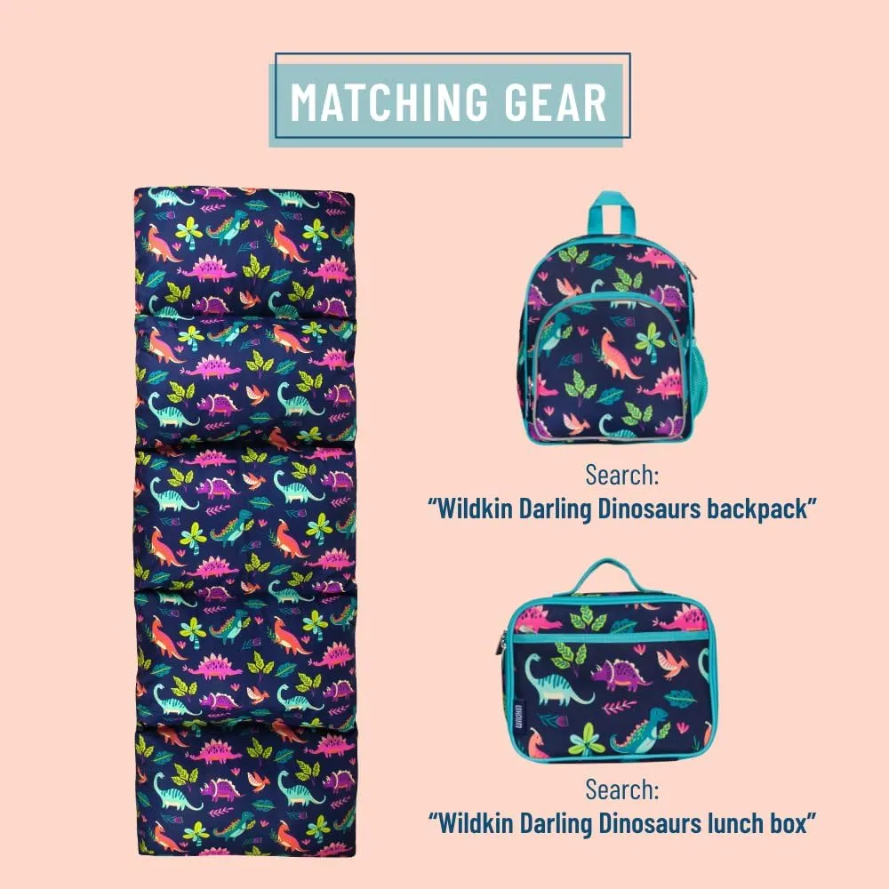 Wildkin Kids Microfiber Floor Lounger – Travel-Friendly, Sleepovers, Pillow Not Included - Darling Dinosaurs