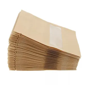 Window Zip Bags 10-200PCS 6Sizes Kraft Paper