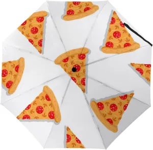 Windproof Travel Umbrellas for Rain,Pepperoni Pizza Pattern Durable & Compact Umbrella-Waterproof Canopy for Backpack, Purse, Portable, Umbrella for Travel