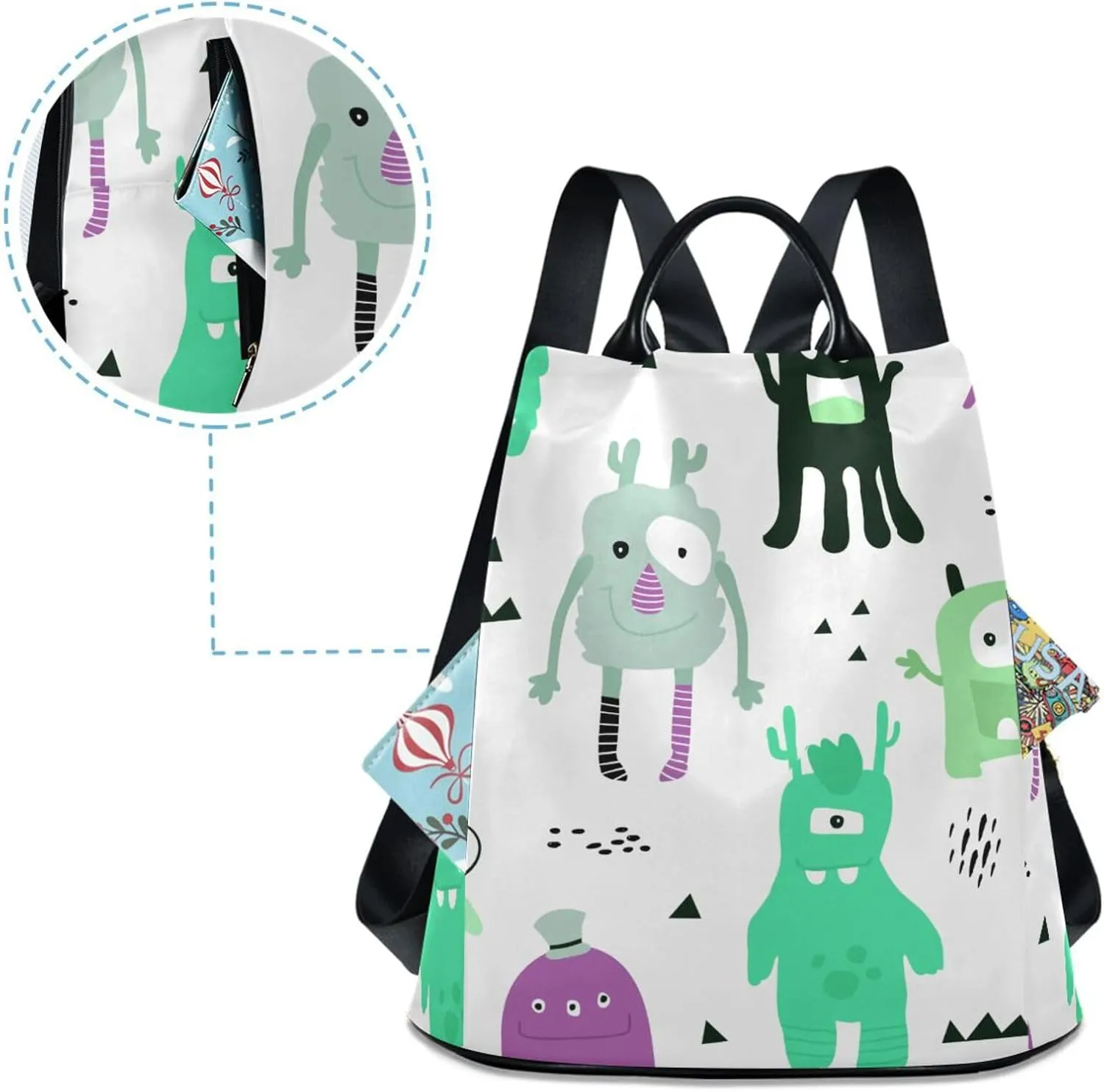 Women Backpack Daypack Casual Shoulder Bag Vintage Anti-theft Travel Backpack Pattern 10