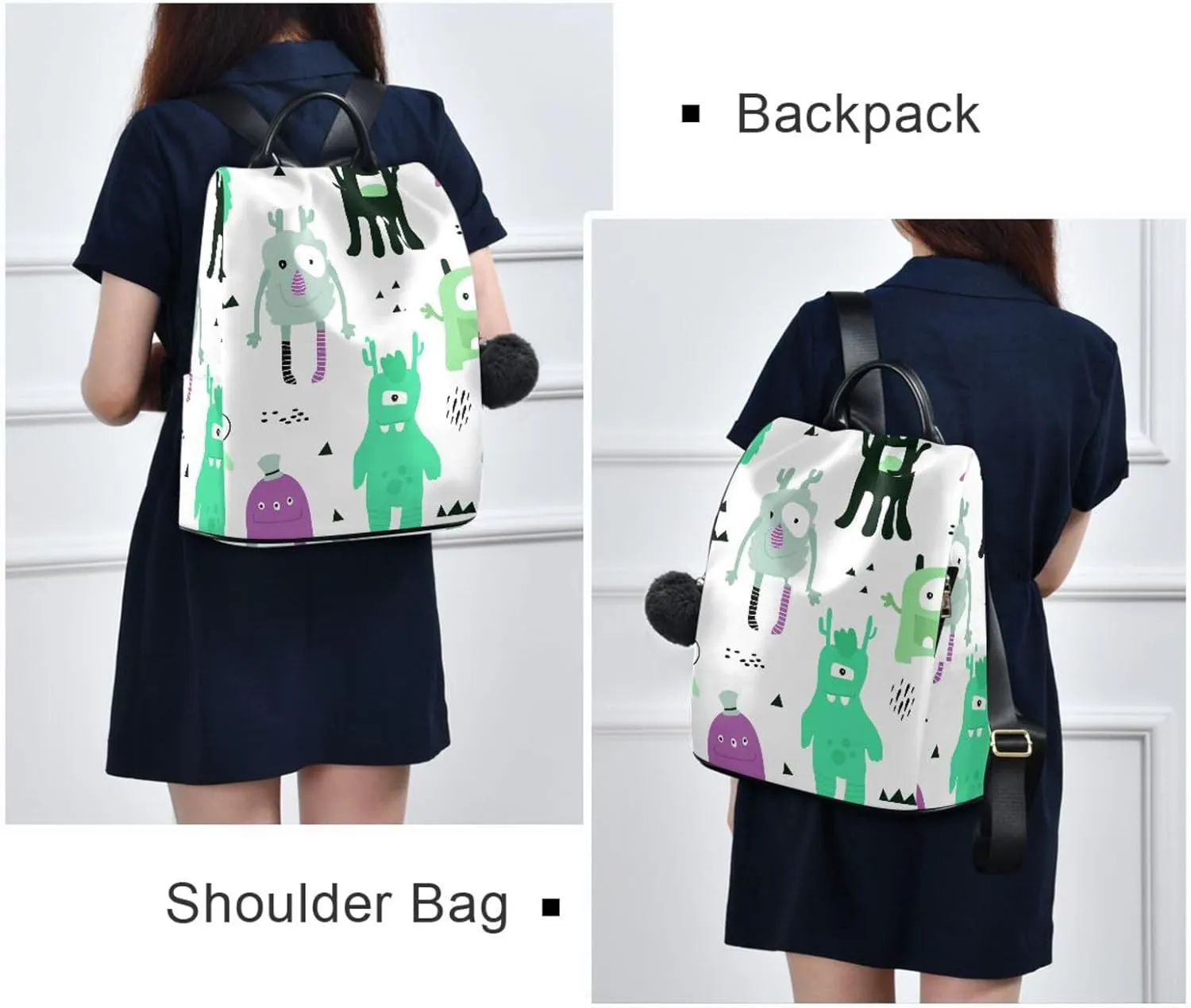 Women Backpack Daypack Casual Shoulder Bag Vintage Anti-theft Travel Backpack Pattern 10