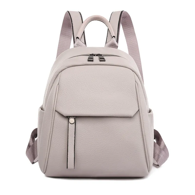 Women's Korean Soft Leather Fashion Artistic Backpacks